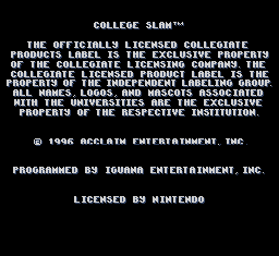 College Slam screenshot 4 for Super Nintendo